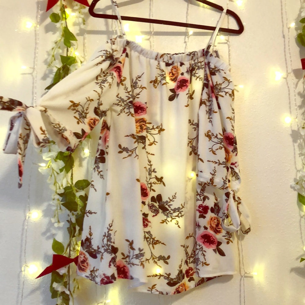 Sexy floral off the shoulder top